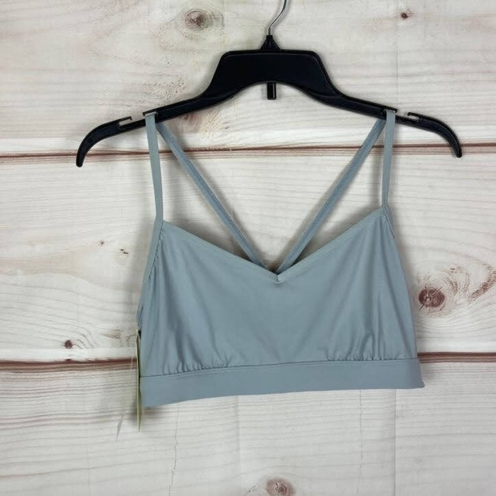 All In Motion Bra Womens L Blue Light Support Stappy Sports Wireless Lined Solid